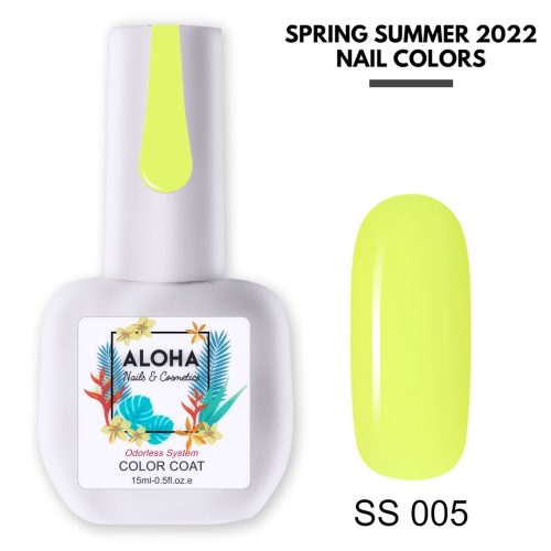 Ημιμόνιμο βερνίκι ALOHA 15ml – Χρώμα: SS 005 / Pastel Lime Yellow