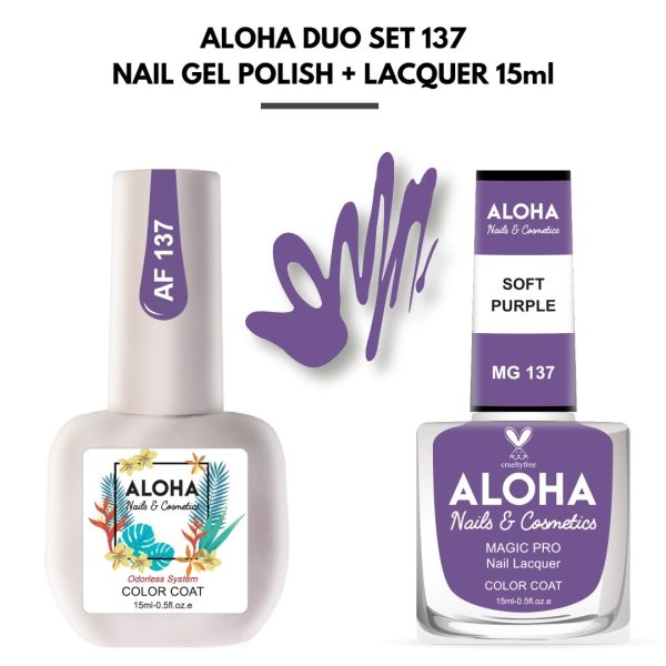 Set Απλού Βερνικιού Magic Pro + Ημιμόνιμου 15ml στο ίδιο χρώμα / ALOHA DUO MG 001 + AF 001 - French Milky