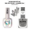 Set Απλού Βερνικιού Magic Pro + Ημιμόνιμου 15ml στο ίδιο χρώμα / ALOHA DUO MG 001 + AF 001 - French Milky