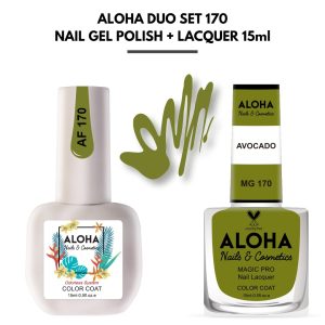 Set Απλού Βερνικιού Magic Pro + Ημιμόνιμου 15ml στο ίδιο χρώμα / ALOHA DUO MG 170 + AF 170 – Avocado