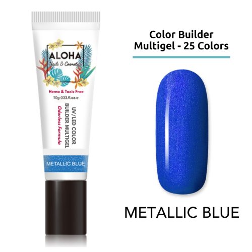 UV/LED Color Builder Multigel 10 gr  / Χρώμα: Μπλε μεταλλικό (Metallic Blue)