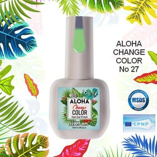 Ημιμόνιμο Θερμικό βερνίκι Aloha 15ml - Change Color 27 (Πράσινο ανοιχτό με γκρι)