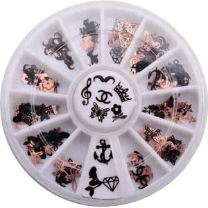 Ρόδα Nail Art με κρύσταλλα ιριδίζοντα - 12 χρώματα
