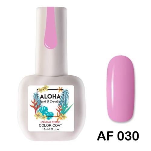 Ημιμόνιμο βερνίκι ALOHA 15ml - Color Coat AF 030 / Χρώμα: Ροζ Ορχιδέας (Pink Orchid)