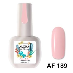 Ημιμόνιμο βερνίκι ALOHA 15ml - Color Coat AF 129 / Χρώμα: Φυσικό Ροζ (Natural Pink)