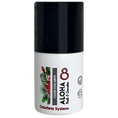 Ημιμόνιμο βερνίκι ALOHA 8ml – Color Coat A8070 / Χρώμα: Γκρι ανθρακί (Anthracite gray)