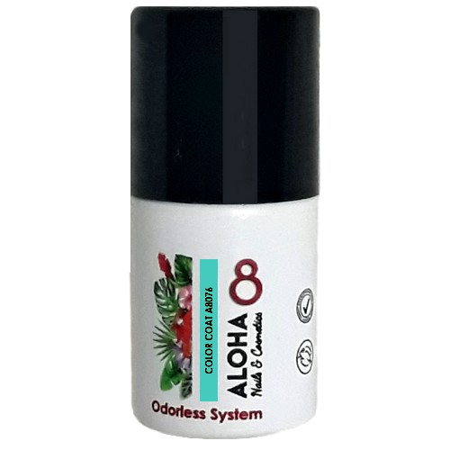 Ημιμόνιμο βερνίκι ALOHA 8ml – Color Coat A8076 / Χρώμα: Τιρκουάζ (Turquoise)