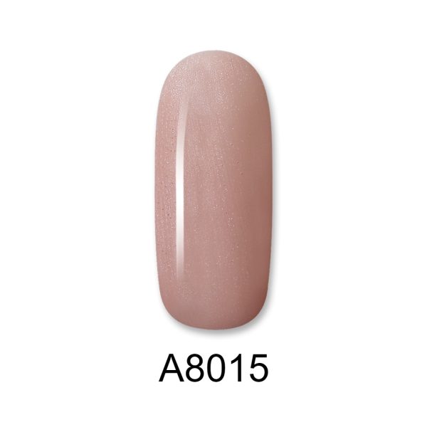 Ημιμόνιμο βερνίκι ALOHA 8ml – Color Coat A8015 / Χρώμα: Nude με ελαφριά λάμψη (Nude with Shimmer)