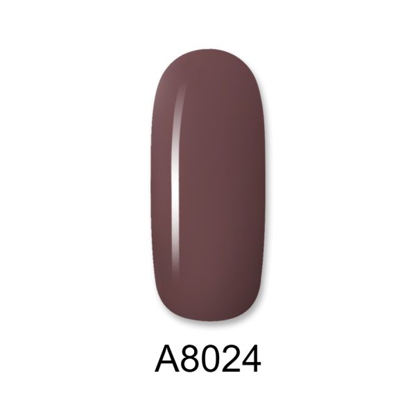 Ημιμόνιμο βερνίκι ALOHA 8ml – Color Coat A8024 / Χρώμα: Μωβ-Καφέ (Mauve-Brown)