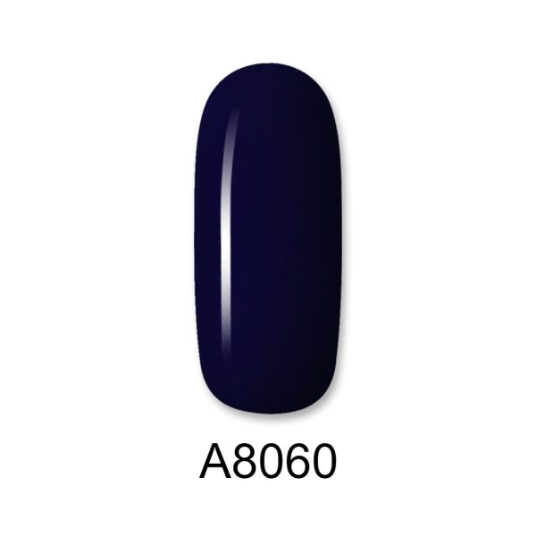 Ημιμόνιμο βερνίκι ALOHA 8ml – Color Coat A8060 / Χρώμα: Μαύρο-Μπλε (Blue-Black)