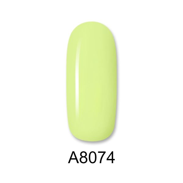 Ημιμόνιμο βερνίκι ALOHA 8ml – Color Coat A8074 / Χρώμα: Neon Κίτρινο Lime (Lime Yellow)