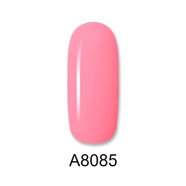 Ημιμόνιμο βερνίκι ALOHA 8ml – Color Coat A8085 / Χρώμα: Έντονο Ροζ Bebe (Intense Baby Pink)