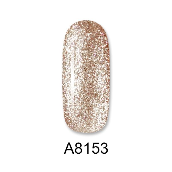 Ημιμόνιμο βερνίκι ALOHA 8ml – Color Coat A8153 / Χρώμα: Bronze Glitter (Χάλκινο Glitter)