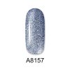 Ημιμόνιμο βερνίκι ALOHA 8ml – Color Coat A8157 / Χρώμα: Light Blue Metallic Glitter (Μεταλλικό Γκρι-Σιέλ με Glitter)