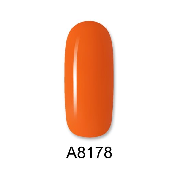 Ημιμόνιμο βερνίκι ALOHA 8ml – Color Coat A8178 / Χρώμα: Dark Orange (Πορτοκαλί σκούρο)