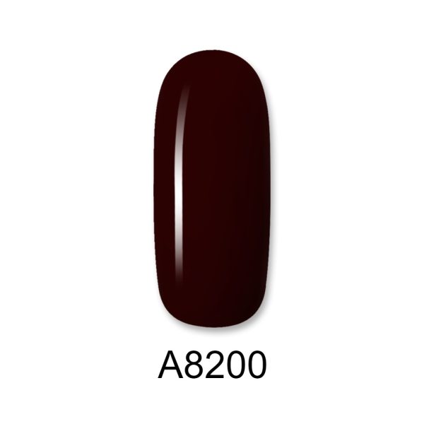 Ημιμόνιμο βερνίκι ALOHA 8ml – Color Coat A8200 / Χρώμα: Dark Redish Brown (Σκούρο καφέ-κόκκινο)