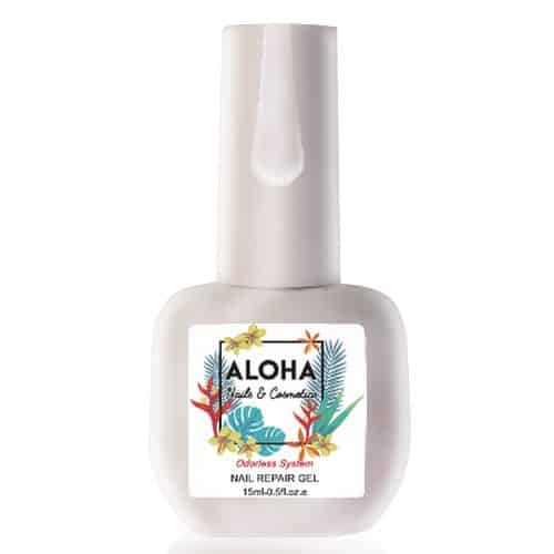 Ημιμόνιμο βερνίκι Aloha 15ml - Nail Repair Gel / Θεραπεία Ημιμόνιμου με πρωτεΐνες & χρώμα - Milky White