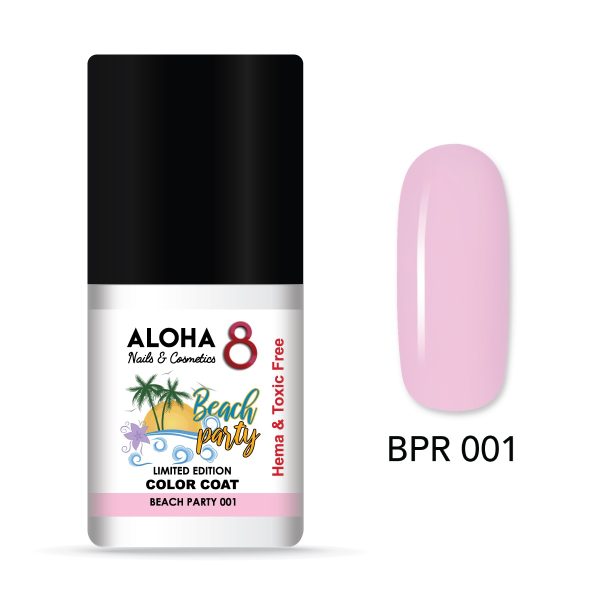 Ημιμόνιμο βερνίκι ALOHA 8ml - Beach Party Limited Edition / BPR-001 Pink Lady