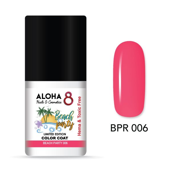 Ημιμόνιμο βερνίκι ALOHA 8ml - Beach Party Limited Edition / BPR-001 Pink Lady