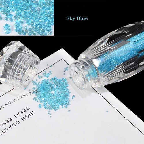 Glass Mini Chaviar Nail Art Decoration 5g  / Γαλάζιο (Sky Blue)