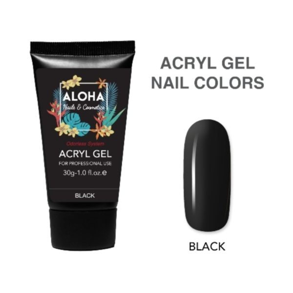 Aloha Acryl Gel UV/LED 30 gr - Black (Μαύρο)
