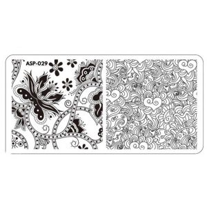 Stamping Nail Art Set με Σφραγίδα Σιλικόνης 2.5x5.9cm & Ξύστρα