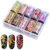 Κασετίνα 10τμχ Foil Stickers για σχέδια νυχιών 4x120cm - Set 50