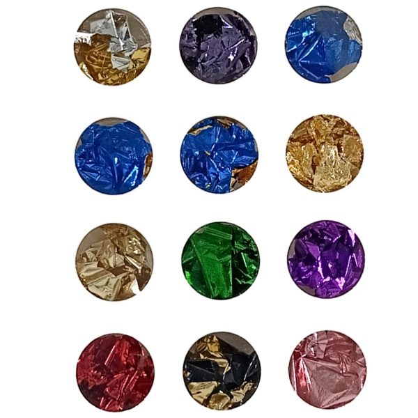 Σετ 12 τμχ. αλουμινόφιλων για Nail Art Design / Mixed Foil Flakes 12 grid σε μεταλλικά χρώματα - No 3