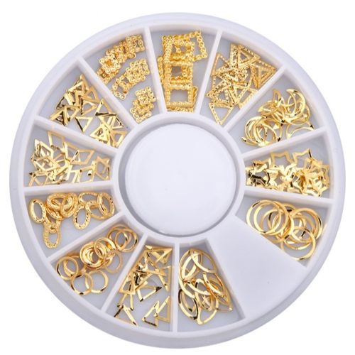 Ρόδα με 3D Διακοσμητικά για Nail Art σε χρυσό